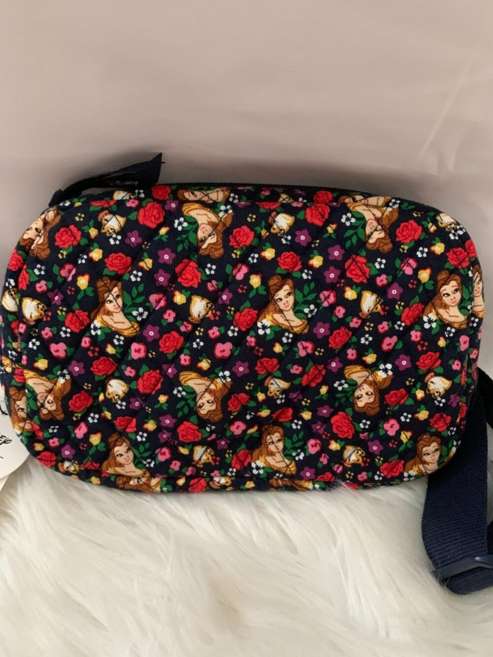 VERA BRADLEY X DISNEY Beauy & The Beast Belle Rose Floral Large Cube Belt Bag - Picture 2 of 5